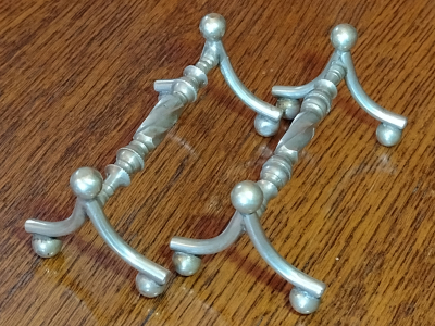 Victorian Silver Plated Three Ball Curved Ends With Ornate Centre Bar Right View