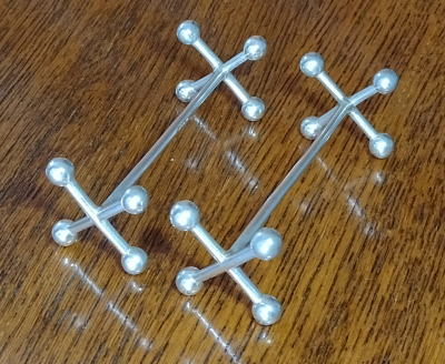 Traditional Crosses with balls end Collectable Antique Knife Rests right view