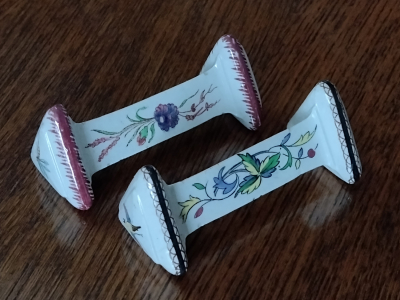Painted Insects on China Collectable Antique Knife Rests right view