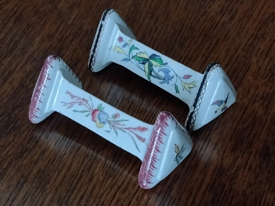 Painted Insects on China Collectable Antique Knife Rests left view