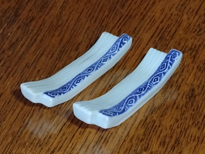 China Blue and White Knife rests / Chopstick Rests right view