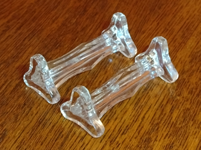 Rare Glass Antique Knife Rests with Triangular Ends Right View