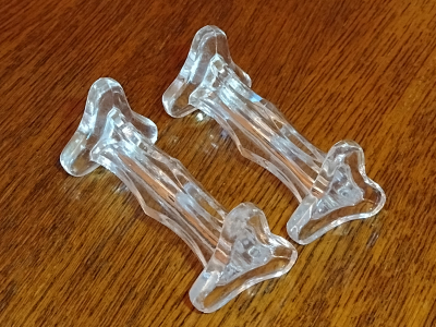 Rare Glass Antique Knife Rests with Triangular Ends Left View