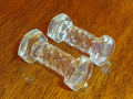 Antique Large Chunky Glass Crystal Knife Rests Left View