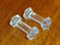 Cut Crystal Glass Etched Quirky Antique Knife Rests Left View
