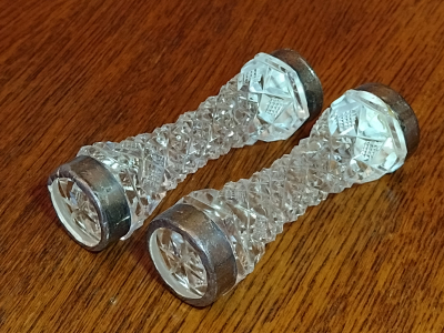 Antique Crystal and Silver Knife Rests marked with Chester 1921 - Right View