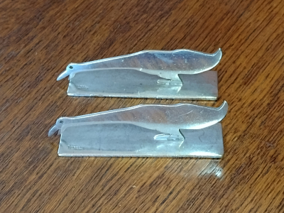 French Silver Plated Grazing Geese Knife Rests Side View