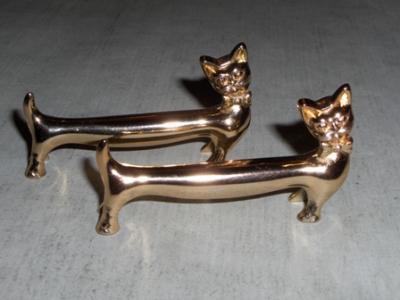 Gilded Cats Collectable Antique Knife Rests