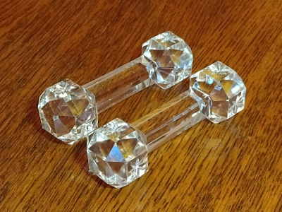 Glass Crystal Antique Knife Rests With Star Ball Ends Right View