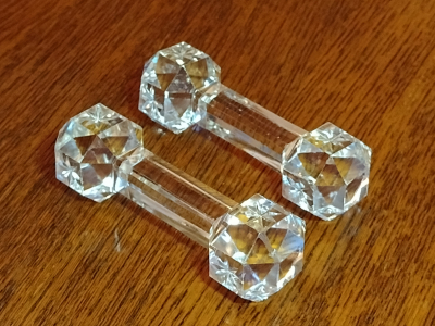 Glass Crystal Antique Knife Rests With Star Ball Ends Left View